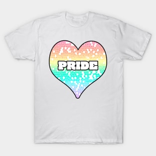 Pastel Pride Mosiac Filled Heart Graphic Design T-Shirt